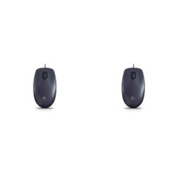 Logitech M90 Wired USB Mouse, 1000 DPI Optical Tracking, Ambidextrous PC/Mac/Laptop - Black, One size, (910-001793) (Pack of 2)