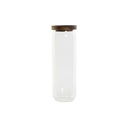 Bote DKD Home Decor Madera de acacia Vidrio de Borosilicato (9 x 9 x 28 cm) (1,4 L)