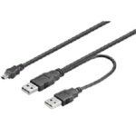 MicroConnect Mini USB 2 x USB A/Mini USB B 0.6 m 0.6 m 2 x USB A Male to B Male USB Cable – USB Data Cable (Black, 0.6 M, Mini Usb B; 2 x USB 2.0; 0.6 m; male/male, black)