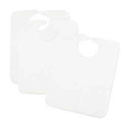 Ti TIN Ensemble de 3 Bavoirs Imperméables pour Adultes 60 x 50 cm Blanc 1 Unité