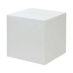 Caja de donación Opal, de acrílico opaco, 160 x 160 mm