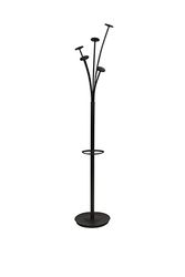 Alba - Perchero para abrigo, color negro, base Ø 35 cm, altura 188 cm, tubo: 38 mm
