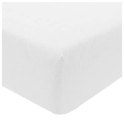 Sleepdown Jersey melange vitt formsytt lakan varmt mysigt lättskött enkel garnfärgat lakan sängkläder - enkel (90 cm x 190 cm)