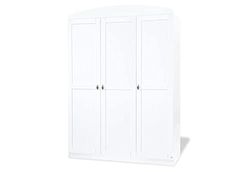 Pinolino Armoire Laura Grande, décor : uni, Blanc, L 135 x P 57 x H 192, 3 Portes, étagères réglables en Hauteur, Armoire pour la Chambre de bébé