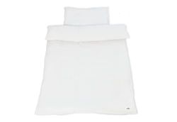 Muslin duvet cover set for cot beds, white, 2 parts