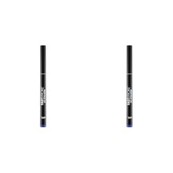 Collection Cosmetics Fast Stroke Felt Tip Eyeliner with Fine Tip, Long Lasting 24h, Quick Drying Formula, 4ml, Blue (Pack of 2)