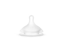 SUAVINEX Lot de 2 tétines physiologiques SX Pro en silicone à flux moyen (M) pour le lait, le jus ou l'eau Tétine +3 mois avec système antitolique Transparent