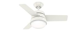 HUNTER FAN Finley, 36 inch, plafondventilator voor binnen met licht en handheld afstandsbediening, fris witte afwerking, 3 omkeerbare messen fris wit en natuurlijk hout, ideaal voor zomer of winter, model 50644