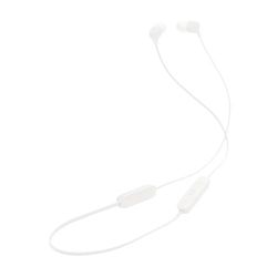 JBL Tune 135BT - Auriculares inalámbricos Bluetooth con micrófono de 3 Botones, Mando a Distancia y Cable Plano, Color Blanco