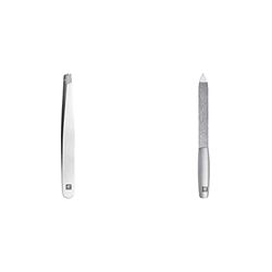 Zwilling 78130-101-0 Classic Inox Pinzette Angolate, 90 mm Taglia & Zwilling Limetta Twinox per Unghie, Zaffiro, Opacizzata