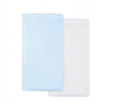 DuDu N Girlie voor kinderbed, katoen jersey hoeslaken, wit/blauw, 2 stuks