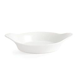 Olympia Plat à oreilles ovale Whiteware, 47x220x177mm, (Lot de 6), blanc, certifié BS4034 pour usage hôtelier, W433