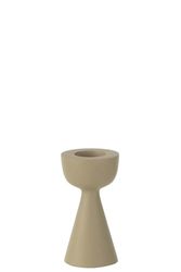 J-Line Candle Holder Cone Aluminum Ivory Small