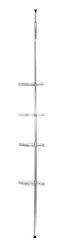WENKO Esquinero telescópico para la ducha Prea acero inox - 4 cajones pongotodo, Acero inoxidable, 28 x 65-275 x 20 cm, Brillante