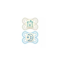 MAM - Perfect Night fopspeen 2-6 maanden (2 stuks) willekeurige kleur – fosforescerende siliconen fopspeen voor zuigelingen – Ideale babyspeen voor een goede mondontwikkeling