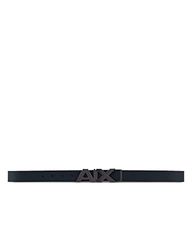 Armani Exchange Men's Split Leather Double Side Large Logo Belt, Navy/Dark Brown, 32, marineblauw/donkerbruin, 32