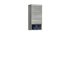 homes&jones Soul bagno, armadio da bagno, armadio, pensile, materiale in legno, argento fumé, 37 x 79 x 24 cm