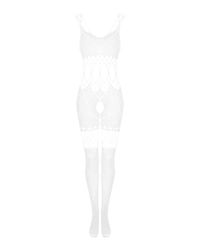 Obsessive Bodystocking Seductor para Mujer G330 Bodystocking, Blanco,XL-2XL