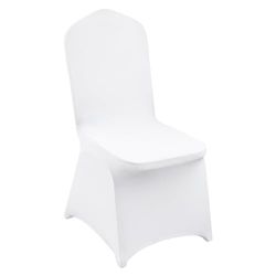 VEVOR Housses de Chaise Pliantes en élasthanne Extensible, 200 pcs, Housses de Protection Universelle, Amovibles et lavables, pour Mariage, Vacances, Banquet, fête, célébration, Salle à Manger, Blanc