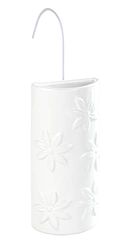 WENKO keramische luchtbevochtiger FLORES - Omgevingsluchtbevochtiger met bloemendecoratie voor radiatoren, keramiek, 9 x 19,5 x 4 cm, wit