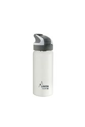 Laken herbruikbare thermische fles top van roestvrij staal met automatische dop en veiligheidssluiting, 500 ml, wit