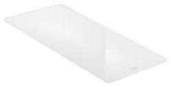 GROHE Glass Chopping Board, Over Kitchen Sink Cutting Board, 240 x 490 mm, Thickness 5 mm, Break-Proof, Dishwasher Safe, White,40787L00