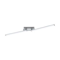 Eglo Plafonnier Led Lasana 2-2 Ampoules - Matériaux : Aluminium, Acier, Plastique - Couleur : Chrome, Blanc