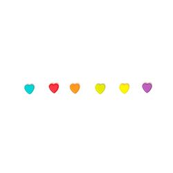 Legami - Set of 6 glass markers, 2 x 1.8 cm, Love is in the Glass, Durable and Reusable cup markers, Silicone, Dishwasher safe, suitable for food contact