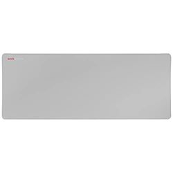 Mars Gaming MMPXL, Alfombrilla Gaming XL 800x360mm, Superficie Nanotextil, Goma Antideslizante, Bordes Reforzados, Flexible y Resistente, Apta para Ratón Óptico y Láser, Blanco Plata