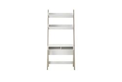 Robas Lund Viterbo Bureau Étagère Blanc Mat, décor Chêne Clair, LxHxP 85x182x48 cm