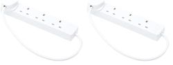 PRO ELEC PELB1901 4 Gang Extension Lead 0.5m, White (Pack of 2)