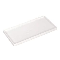 Plateau Distributeur de Savon en céramique pour Cuisine et Salle de Bain, Plateau de Service rectangulaire Moderne et Rustique – Blanc (1 pièce)