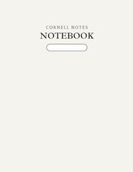 Cornell Notes Notebook (White): 8.5 x 11 in, college ruled, 100 pages