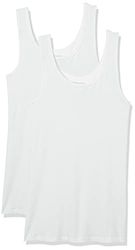 Amazon Essentials Women's Tanktop met slanke pasvorm, Pack of 2, Wit, XXL