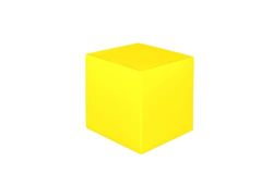 Kloris Kubus kruk vierkant 35 x 35 x 35 cm geel polyethyleen voor tuin en binnen, gemaakt in Italië