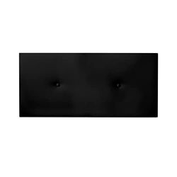 Duérmete Online Hoofdbord Premium gewatteerd, model Milan, bekleding van hoogwaardig kunstleer, inclusief beslag en schroeven, hout, zwart, 115 x 60 cm (bed 105)