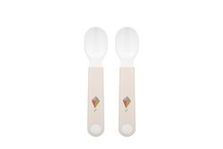 Mepal Self-Feeding Spoon Mio, Baby Practice Spoon, Baby Utensil for Independent Eating, Dishwasher Safe & BPA-Free, Set of 2, Sunshine & Rainbow