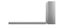 PHILIPS AUDIO B6405/10 Soundbar Altoparlante Bluetooth con Subwoofer Wireless, 2.1 Canali, 140 W, Dolby Audio, HDMI ARC, Design sottile con Staffa per Montaggio a Parete, Argento