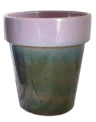 Ceramiche Angela Rinaldi - Vaso per piante in Ceramica di Vietri dipinto a mano Fioriera Cachepot Terracotta Maiolica (Altezza cm. 38, diametro cm. 40, sopra lilla, sotto argento)