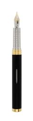 DIPLOMAT NEXUS Fountain Pen Gold Nib with Ink Glass Black/Nib Sizes F 14kt / Fountain Pen/Handmade/with Gift Box/Fountain Pen/Colour: Black/Gold