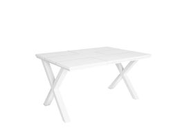 Skraut Home - eettafel | 6 personen | 140 | Robuust en stabiel dankzij zijn structuur en solide poten | Ideaal voor familiebijeenkomsten | Wit | Industriële stijl
