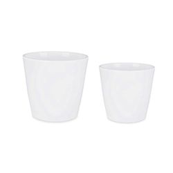 Ibergarden Set of 2 Pots Ø 22 cm Ø 28 cm White Clay