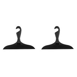 WENKO Tergivetri Stanza da Bagno Loano Nero, PraticoTergidoccia, Pulire senza Lasciare Traccia su Tutte le Superfici Lisce come Specchi, Cabine Doccia, Piastrelle Bagno e Doccia, Gancio, 23 x 17 cm