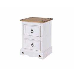 Core Products, Corona White 2 Drawer Petite Bedside Cabinet