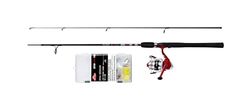 Berkley Vang meer vis Spin Tele Combo, Hengel en haspel Combo, Roofdiervissen, Spinning Reel Pre-Spooled Met Mono, Visgerei Box Met Kunstaas & Accessoires, Snoek/Baars/Snoekbaars, Zwart, 2.1m | 10-30g
