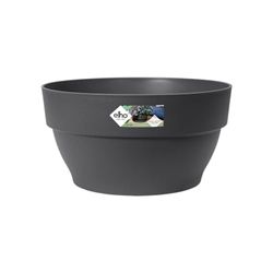 Elho Vibia Campana Coupe 27 - Pot De Fleurs pour Extérieur - Ø 27.0 x H 14.0 cm - Noir/Anthracite