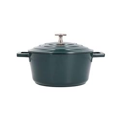 MasterClass Small Casserole Dish with Lid, Lightweight Cast Aluminium, Induction Hob and Oven Safe, Hunter Green, 2.5 Litre/20 cm
