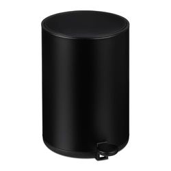 Relaxdays Poubelle de salle de bain, 3 L, fermeture en douceur, aspect mat, seau amovible, à pédale, noire