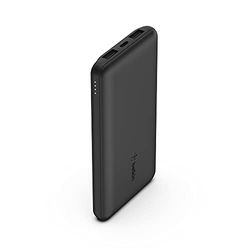 Belkin 10000mAh portable power bank, 10K USB-C portable charger with 1 USB-C port and 2 USB-A ports, battery pack for up to 15W charging for iPhone, Samsung Galaxy, AirPods, iPad, and more - Black