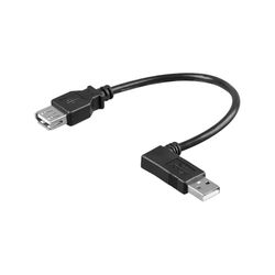Goobay 95705 USB 2.0 Hi-Speed Extension Cable, 90° Clip, 0.3m Length